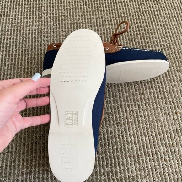 J. Crew Factory Canvas Boat Shoes in Navy - Picture 6 of 6
